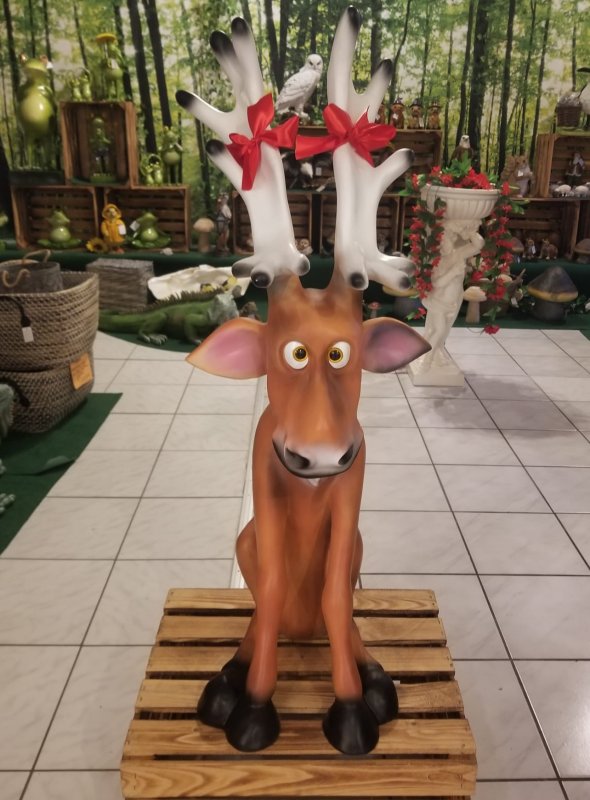 Weihnachten Rudolf Renntier Figur, sitzend *SELBSTABHOLUNG*